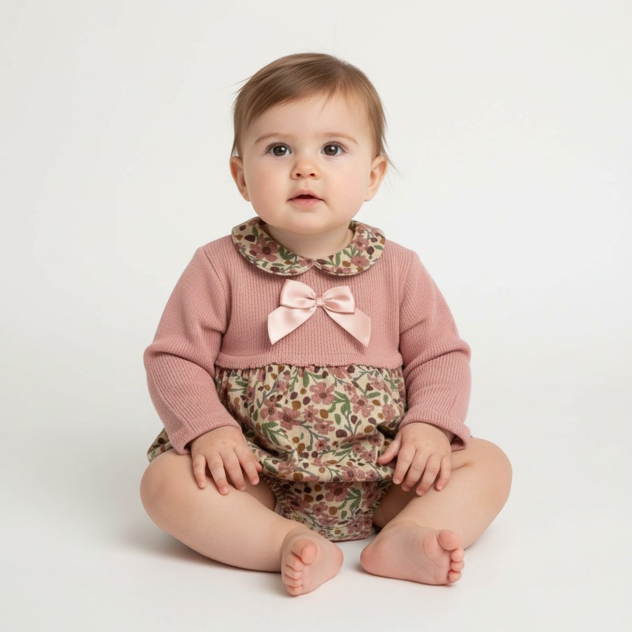 Bee Bo Dusky Pink Corduroy Collar Romper