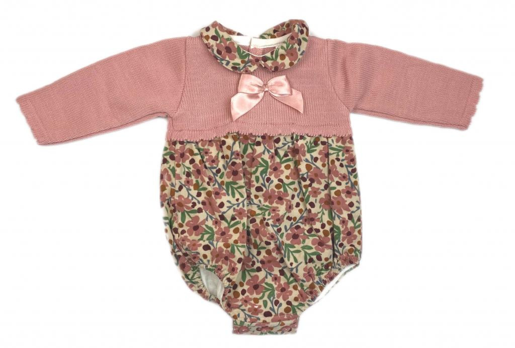 Bee Bo Dusky Pink Corduroy Collar Romper