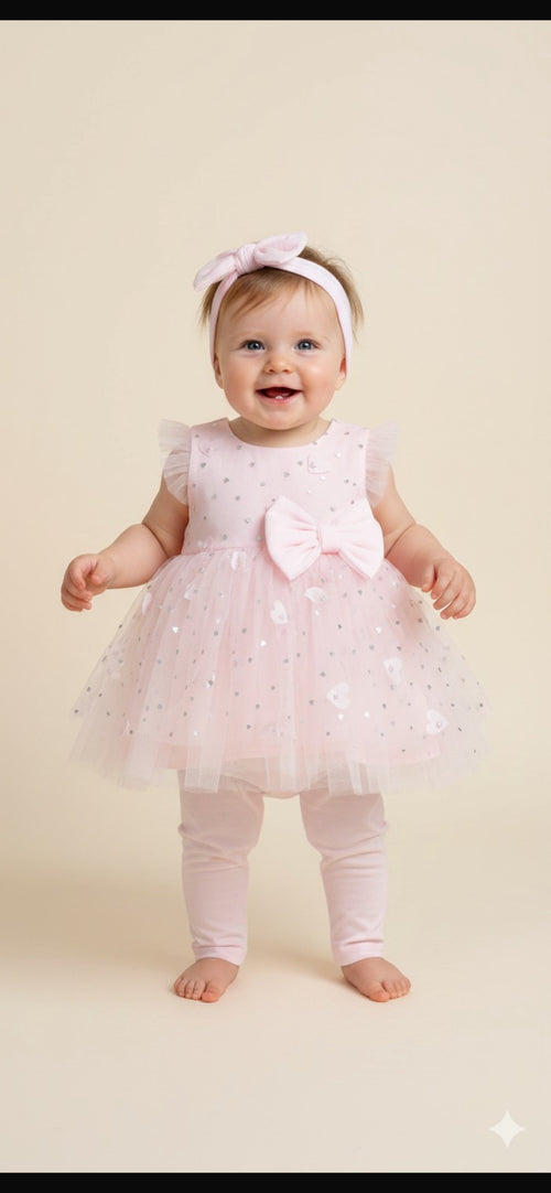 - Visara Heart Print Dress Set