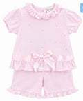Kleo Kids Short Set with Bow Detail — Pink
