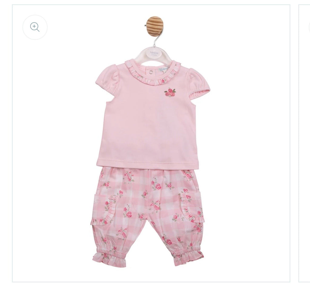 Mintini Baby Pink Floral 2-Piece Set