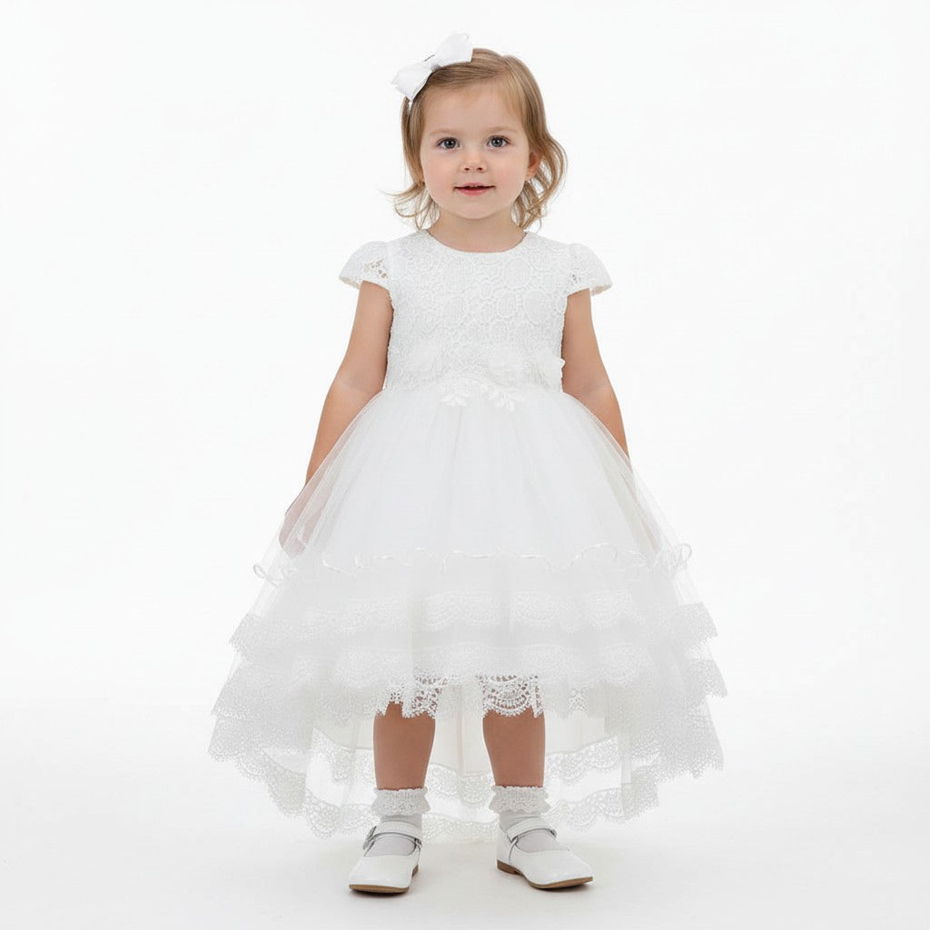 White Lace Organza Dress