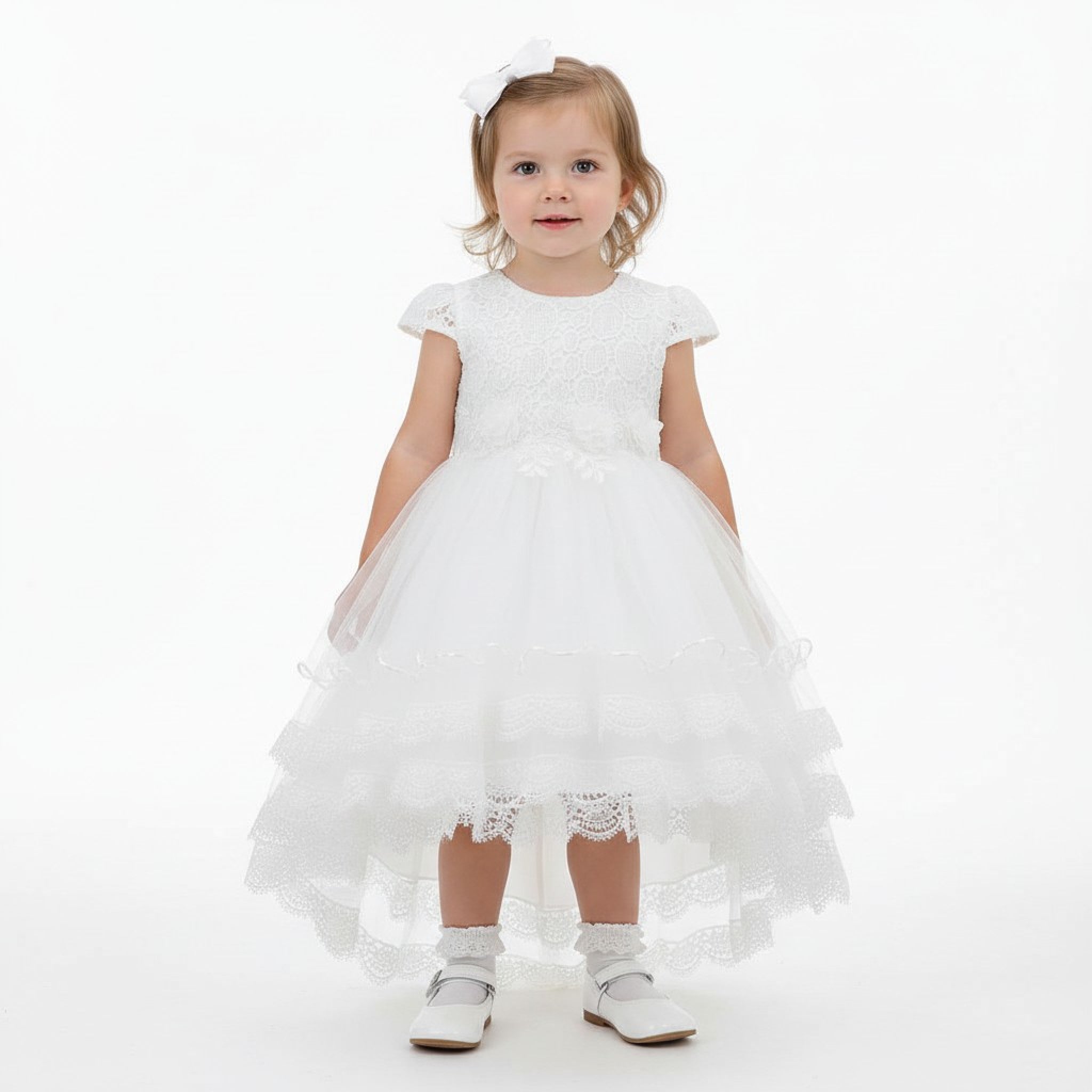 White Lace Organza Dress