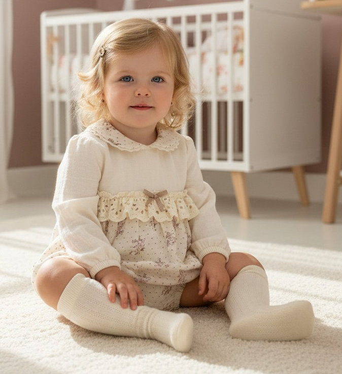 Floral Lace Bodysuit & Socks Set