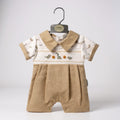 My Little Chick Baby Boys' Dinosaur Smocked Romper Suit