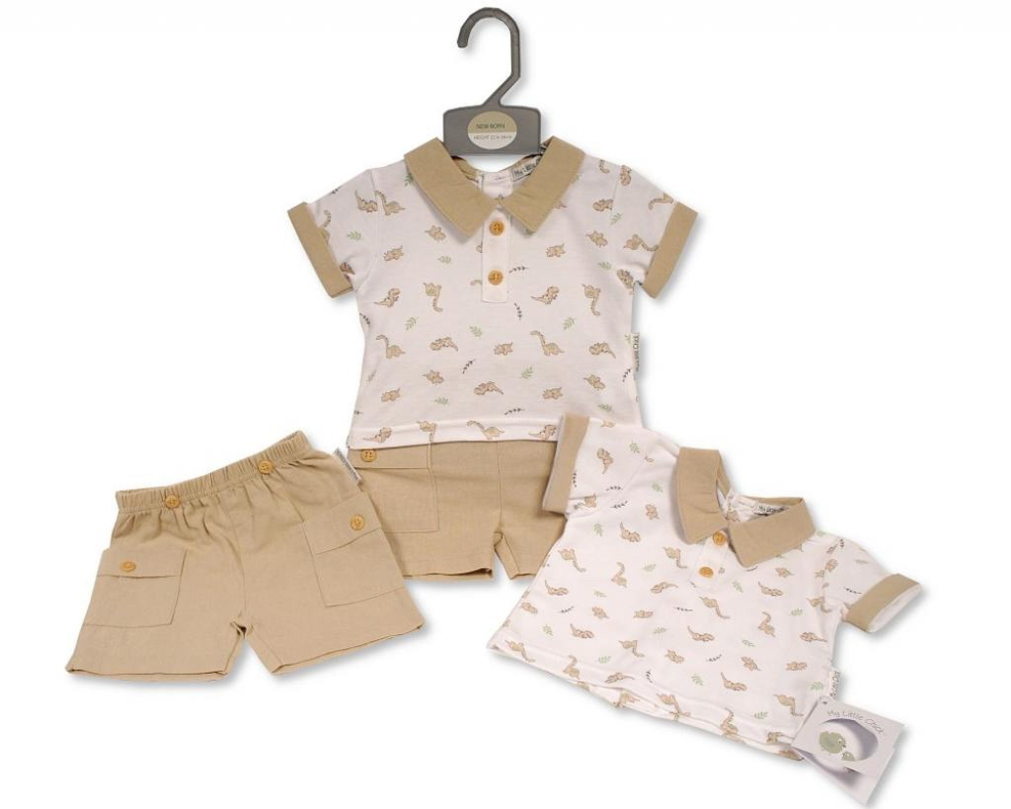 My Little Chick Baby Boys' Dinosaur Short Set