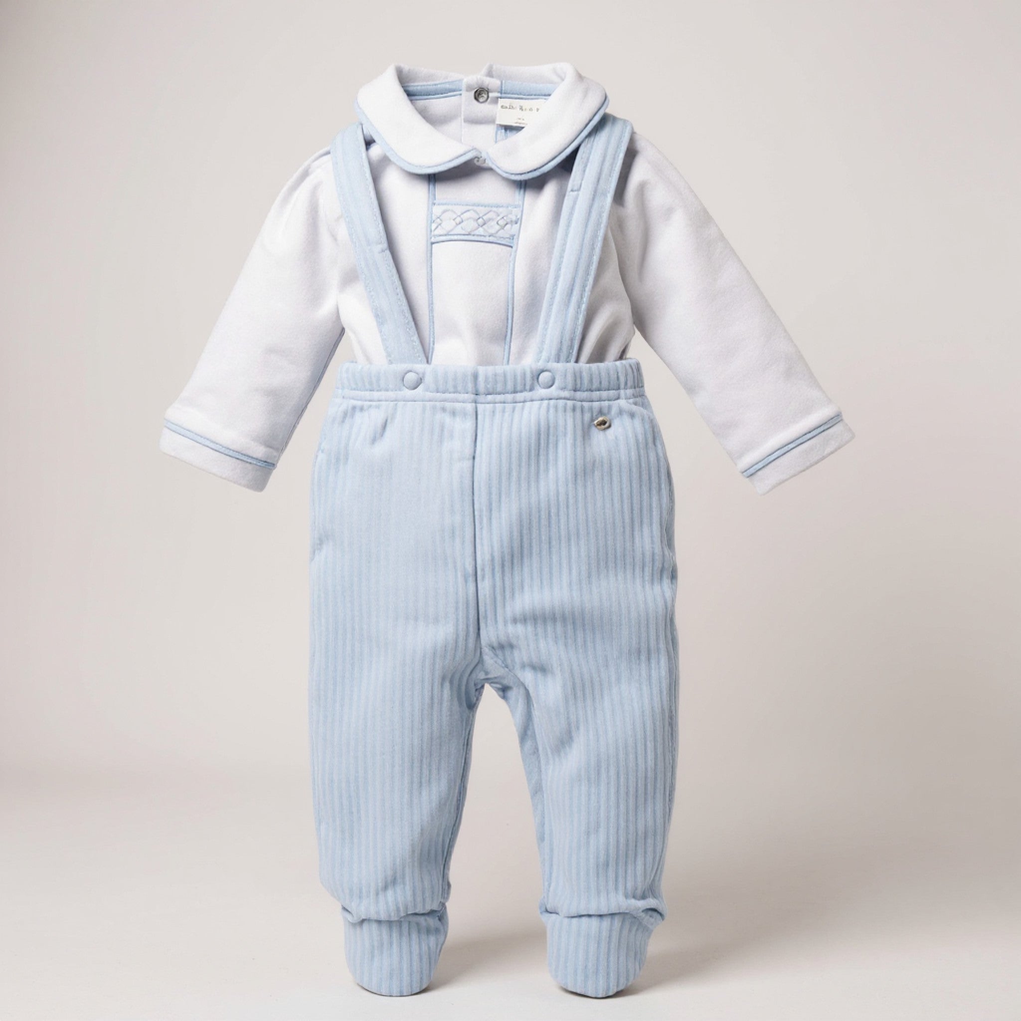 Blue Velour Ribbed 2-Piece Set