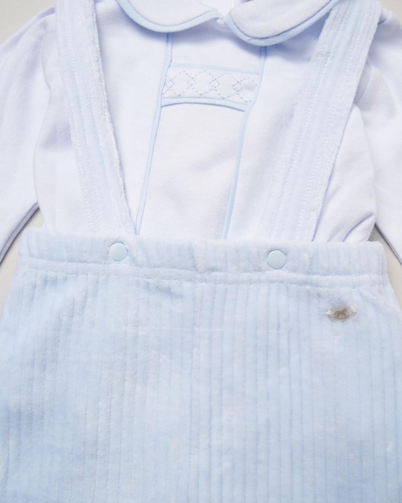 Blue Velour Ribbed 2-Piece Set