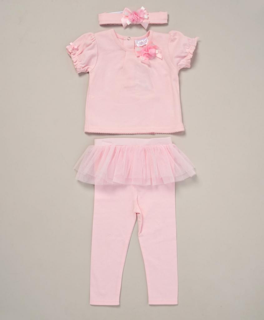 Baby Girl 3-Piece Set – Tutu Leggings, T-Shirt & Headband