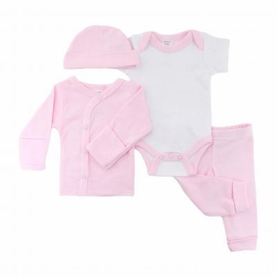 Premature Baby Pink 4-Piece Clothing Set