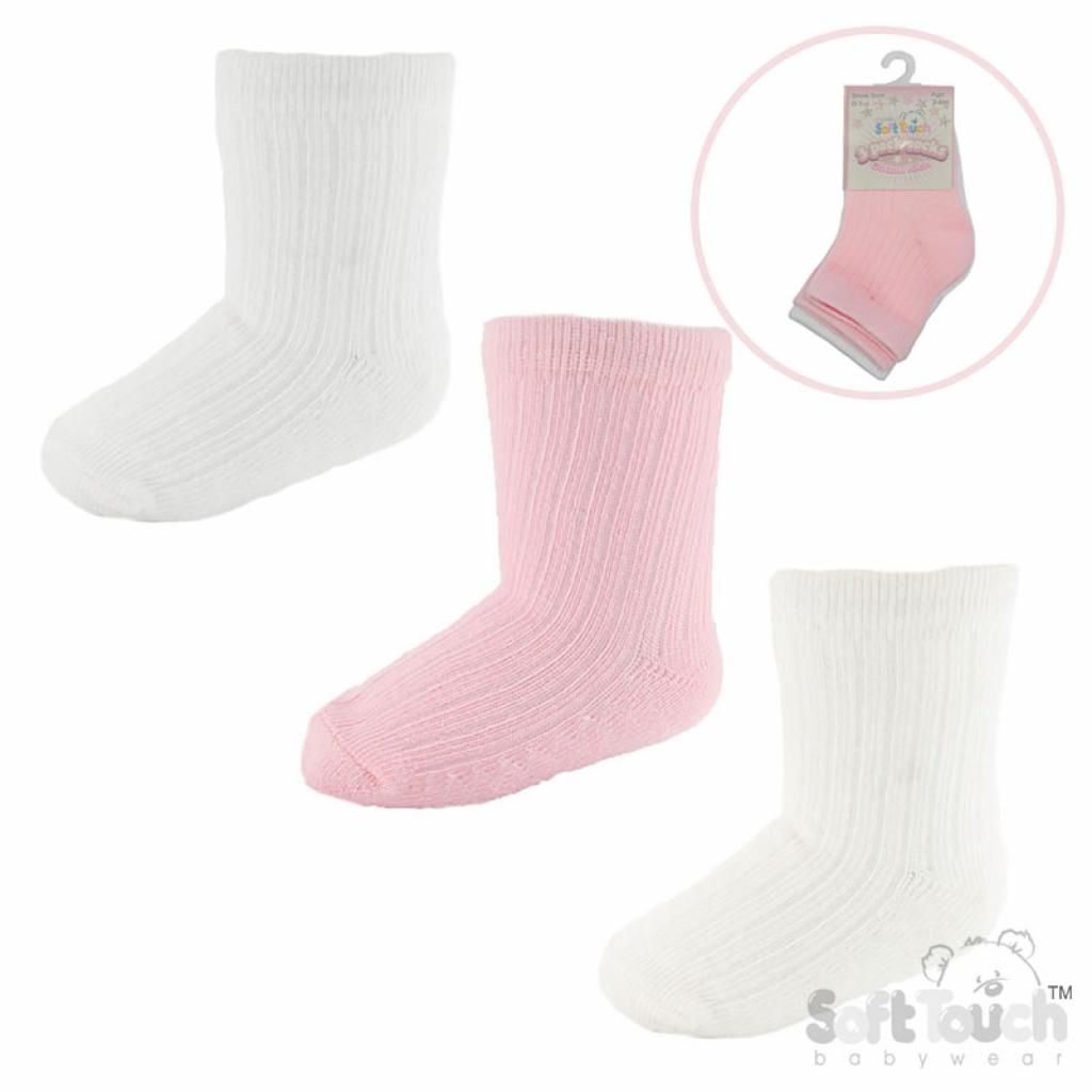 Baby Girl Pink Socks — 3 Pack