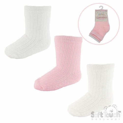 Baby Girl Pink Socks — 3 Pack