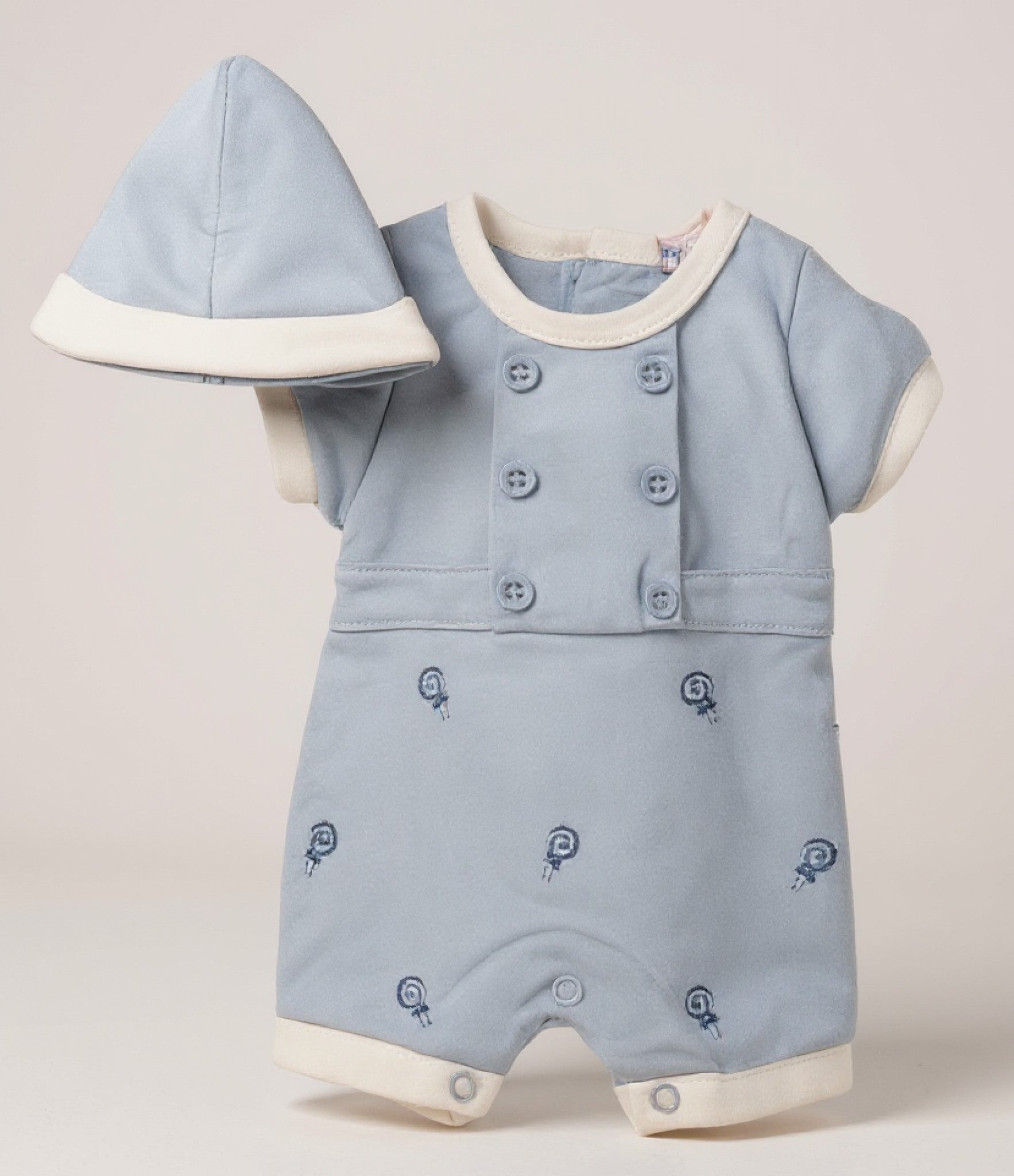 Sweet as Candy Premature Baby Boy Romper with Matching Hat