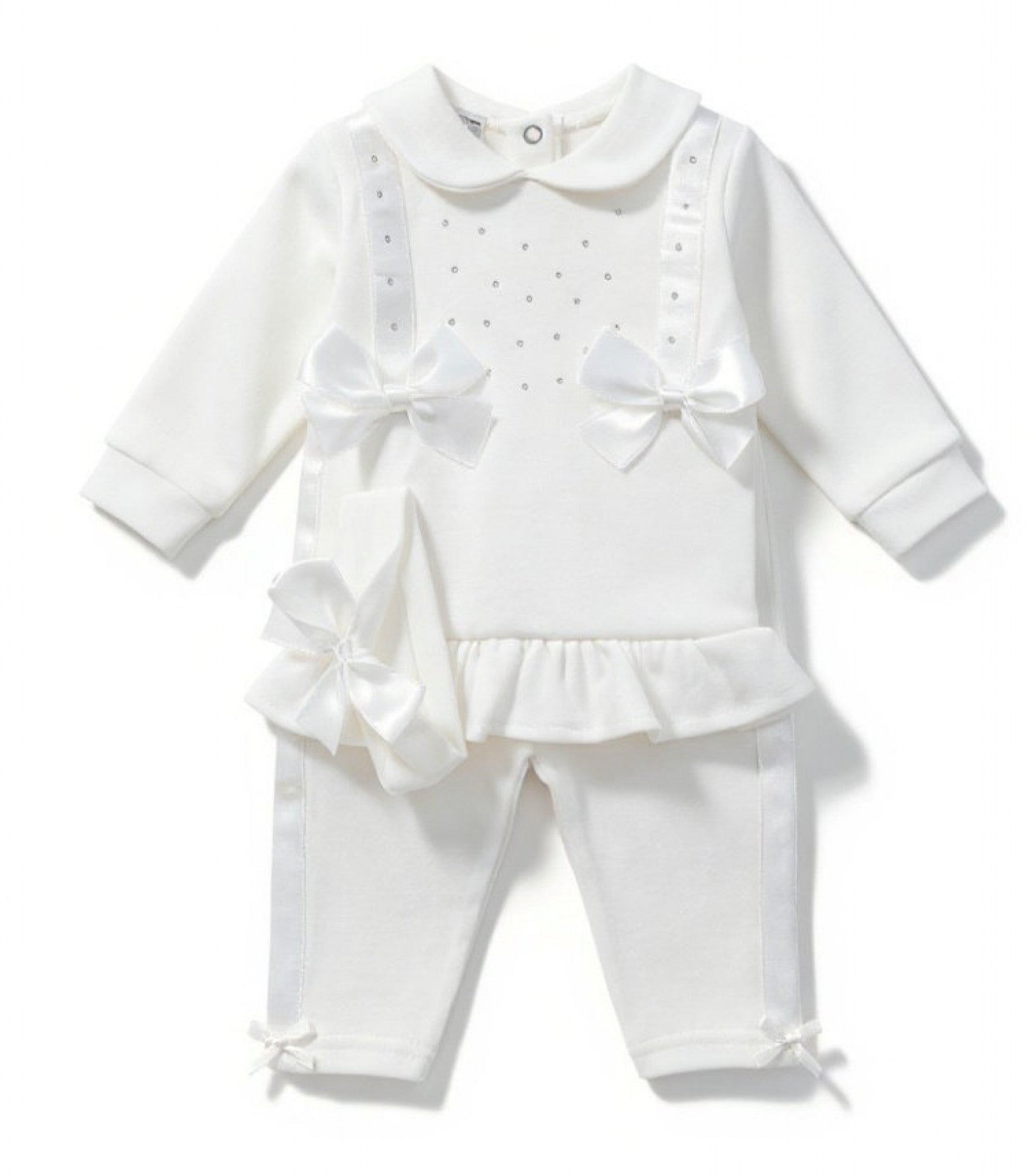 Visara Baby Girl Sparkle & Bows 3-Piece Set — Leggings, Top & Headband