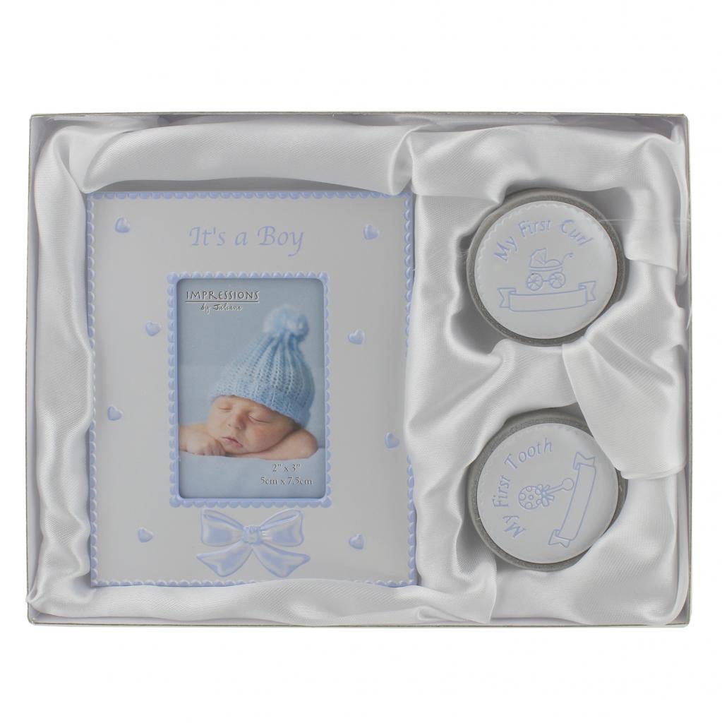Baby Photograph Gift Set — Photo Frame, Curl & Tooth Keepsake