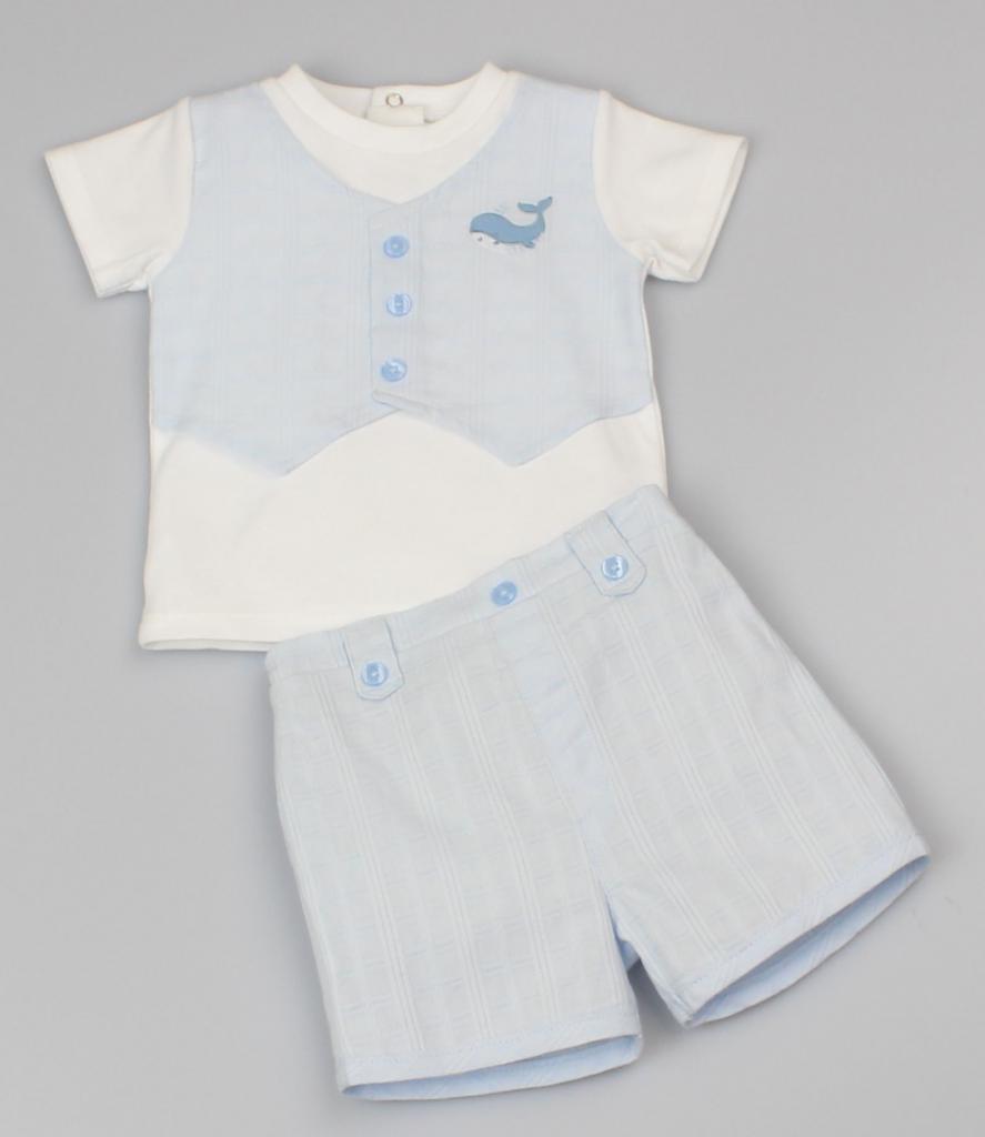 Baby Boys Whale Motif 2-Piece Short Set