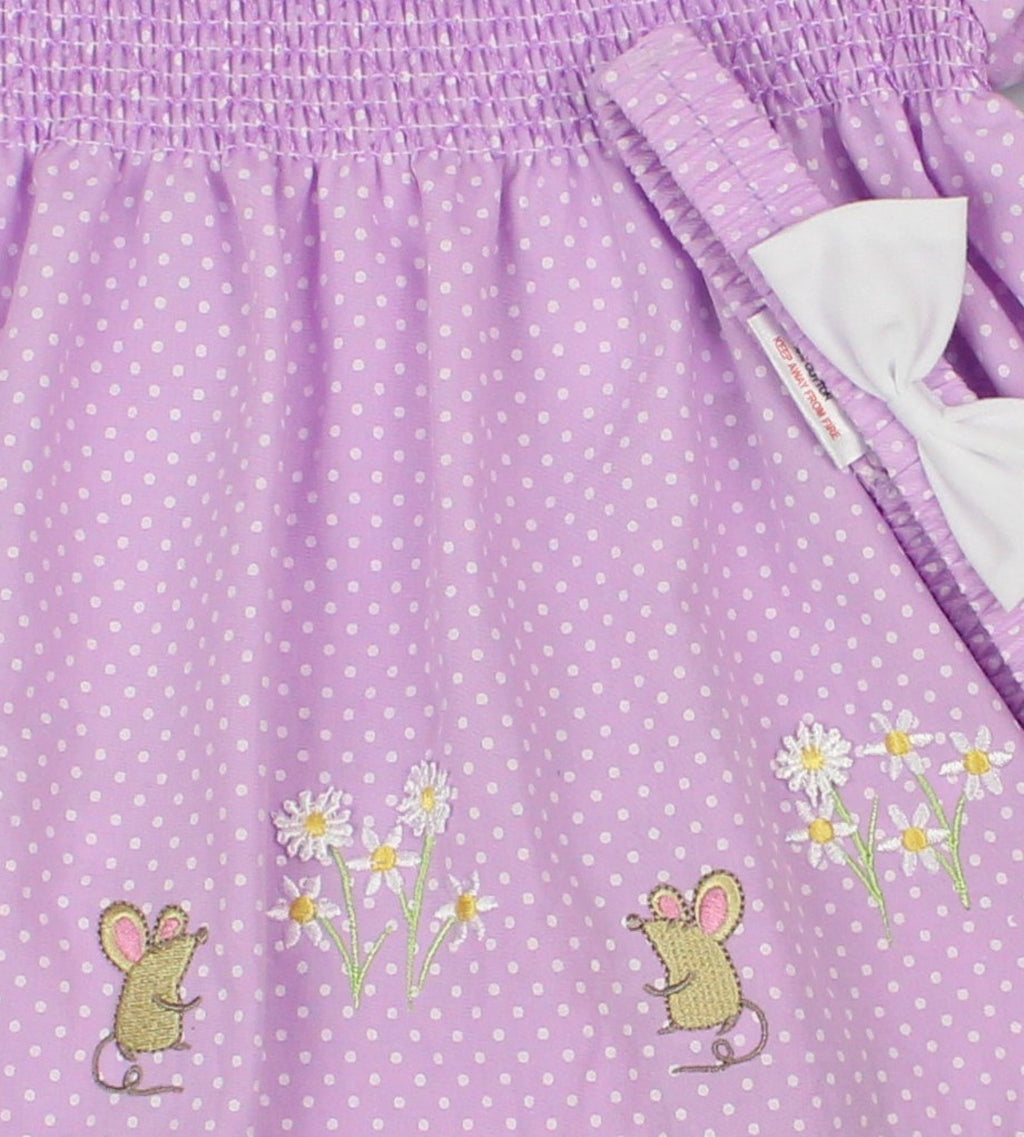 Lilac Dotty Mouse 3-Piece Dress Set
