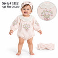 Baby Girls’ Spanish Floral Lace Romper & Headband Set