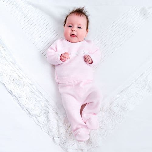 Girls Satin Bow Knitted 2-Piece Set