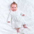 Knitted Baby Coat with Pearl Buttons