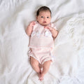 Girls Satin Bow Knitted Top & Bloomer Set