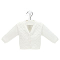 Boys White Double Cable Knit Cardigan