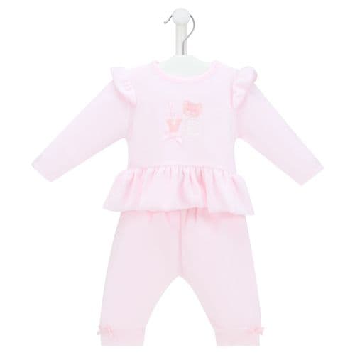 Pink Velour Trouser & Top Set