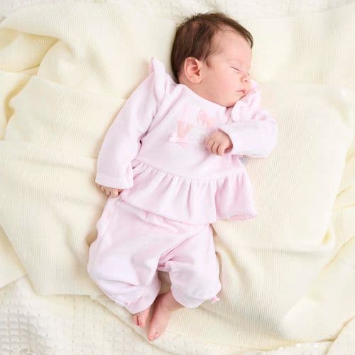 Pink Velour Trouser & Top Set