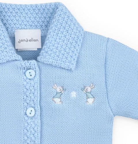 Blue Knitted Bunny & Star Cardigan