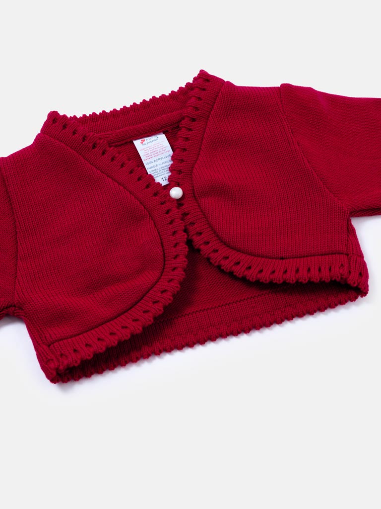 Girls Red Bolero Cardigan