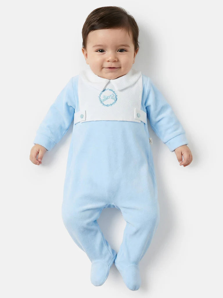 Blue Velour All-in-One